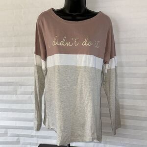 Darling Blue Women’s Long Sleeve T-Shirt Size L “I Didn’t Do It” Graphic Tee